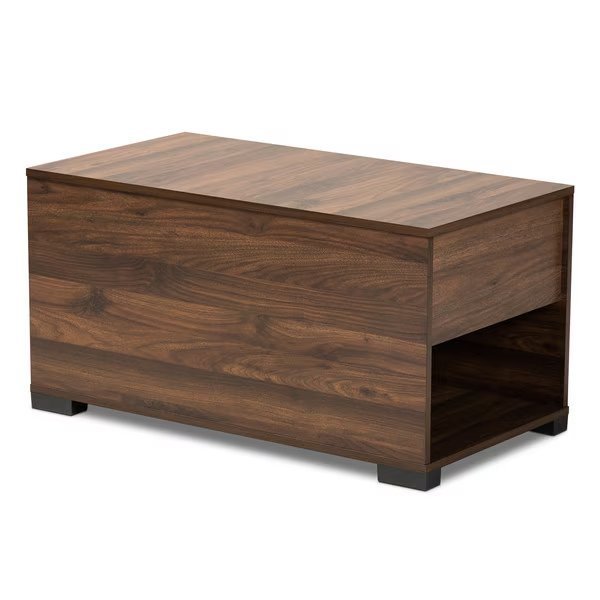 Skylar Walnut Brown Finished Cat Litter Box Cover House, Baxton Studio, Mfr#: 166-10742